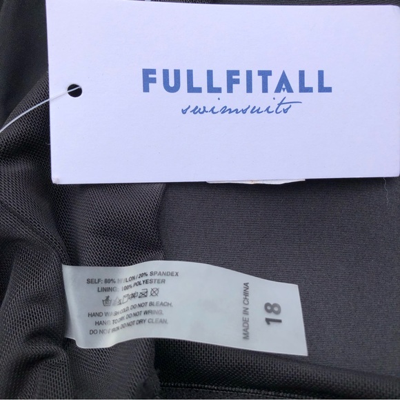 NWT Plus Women’s Tankini Swimsuit Bathing Suit Top Solid Black XL 18 - Picture 6 of 7